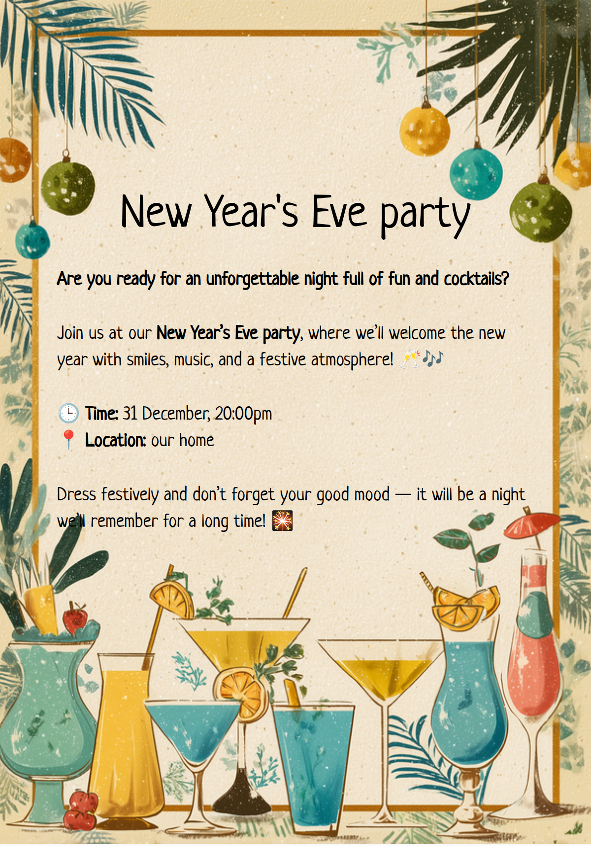 Party with cocktails