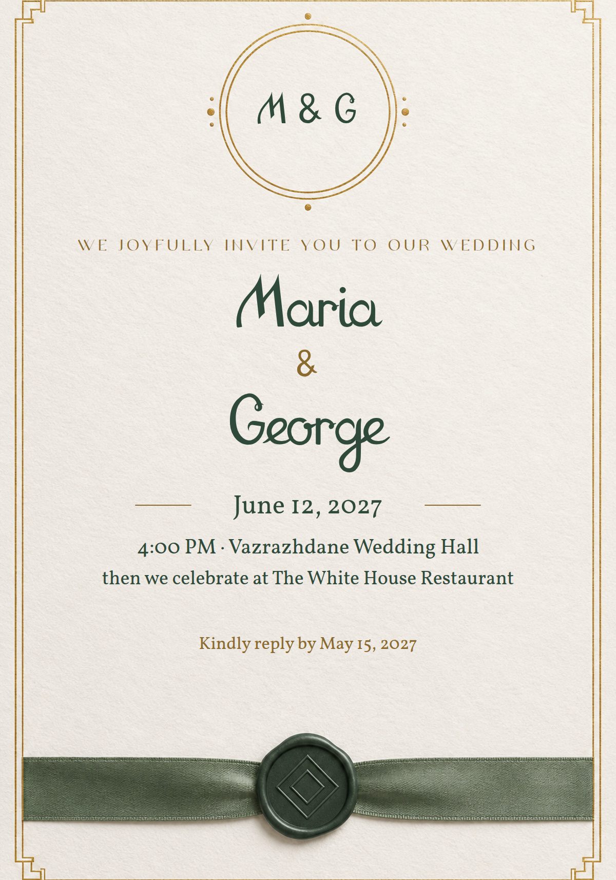 Minimalist Wedding Invitation