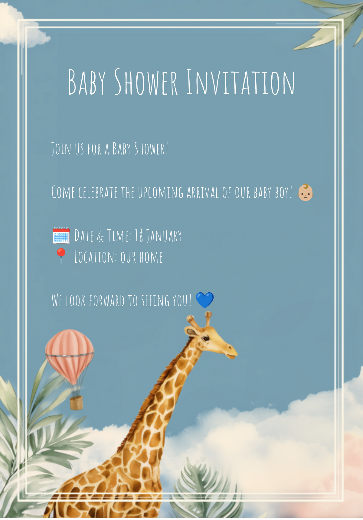 Balloons and giraffe