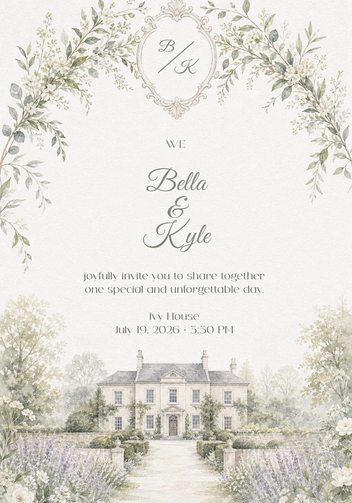 Classic Estate Wedding Invitation