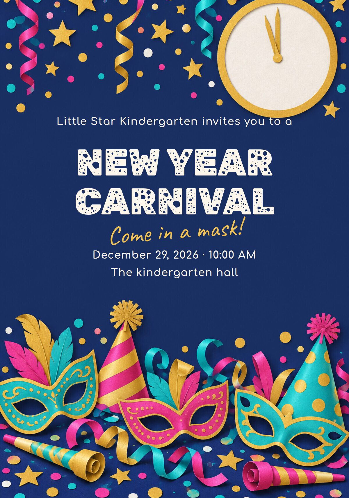 Kids' New Year Party Invitation