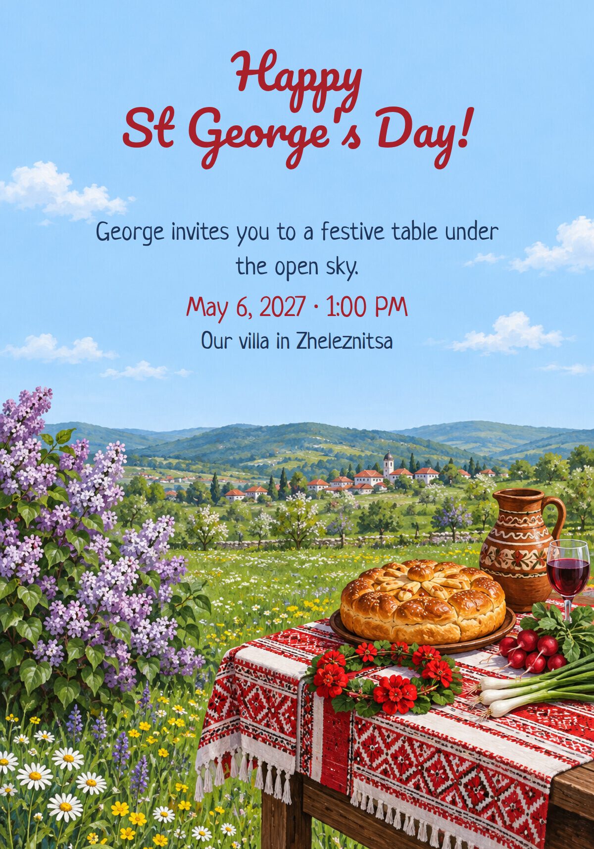 St George's Day Name Day Invitation