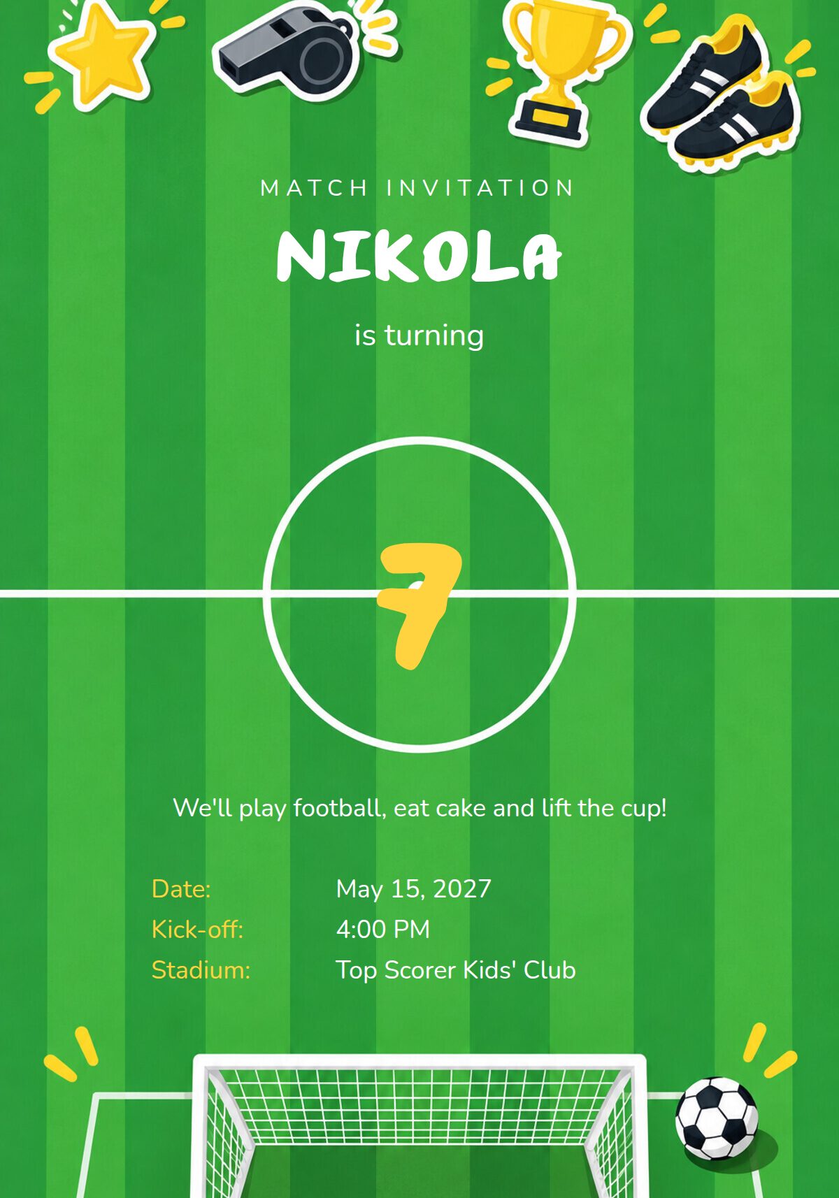 Football Birthday Invitation