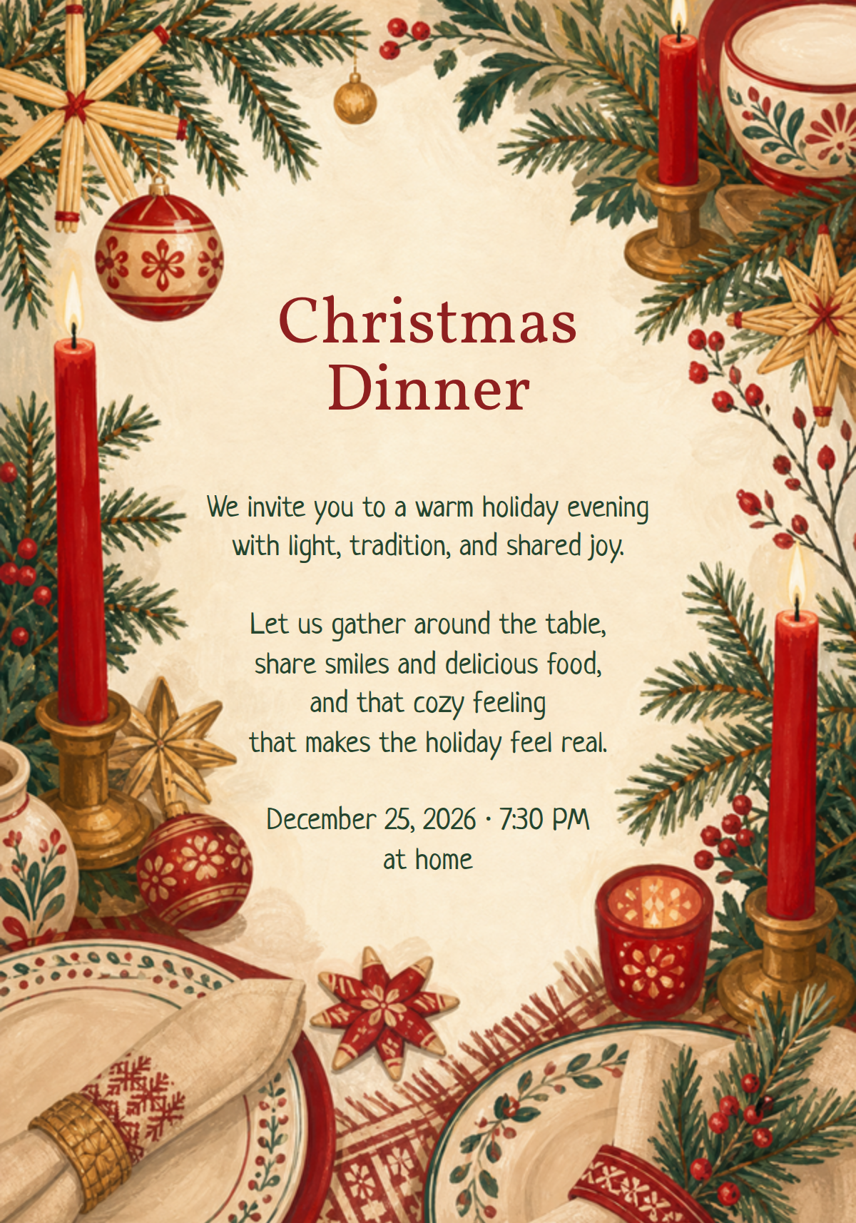 Christmas candle dinner