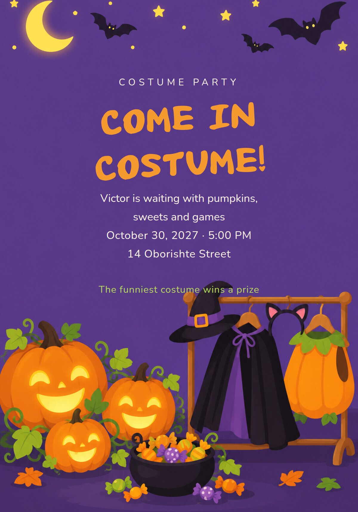 Kids Halloween Costume Party Invitation