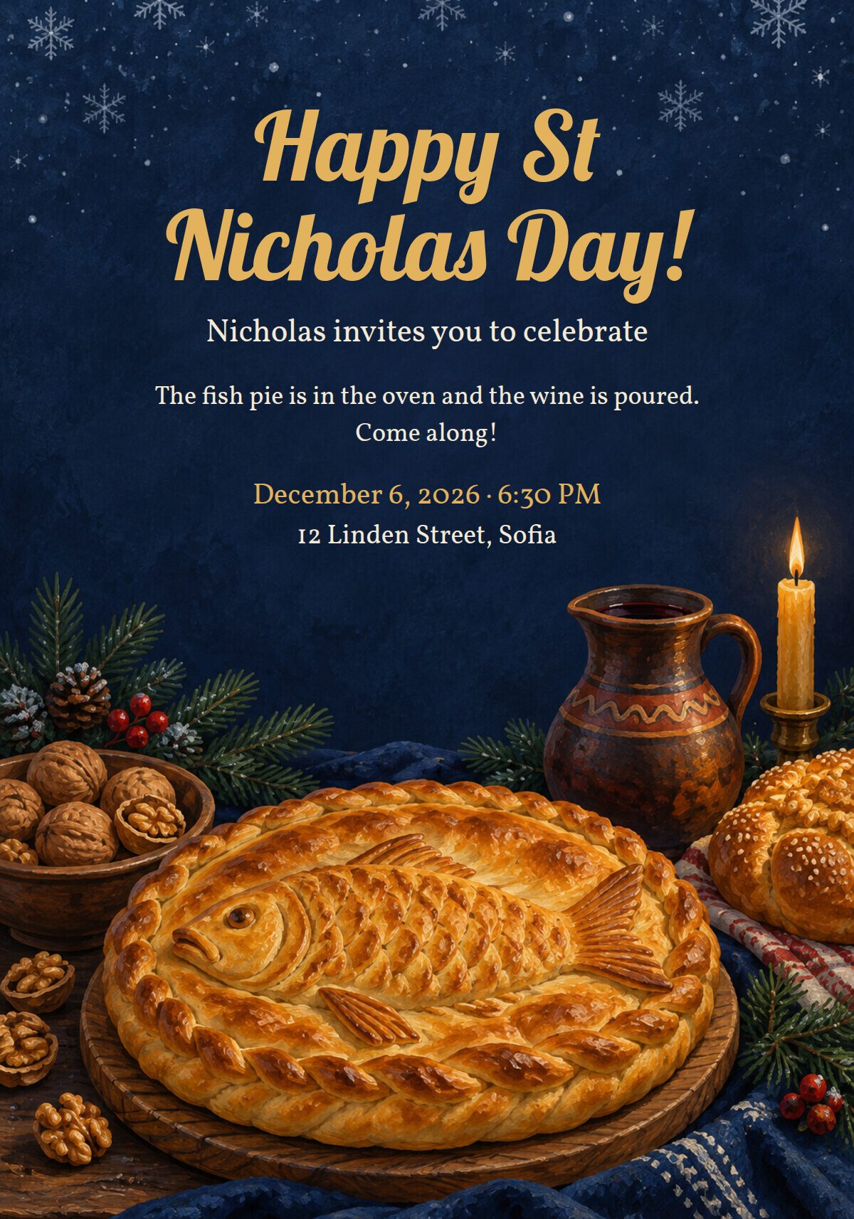 St Nicholas Day Name Day Invitation