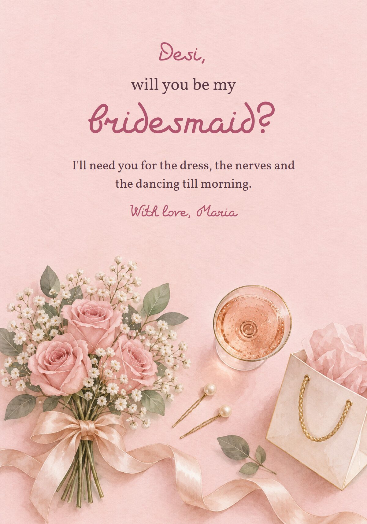 Will You Be My Bridesmaid Card