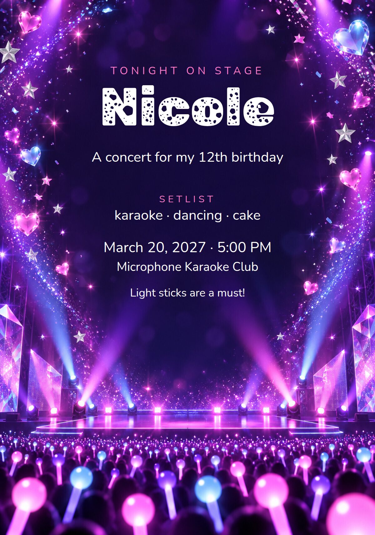 K-Pop Party Birthday Invitation