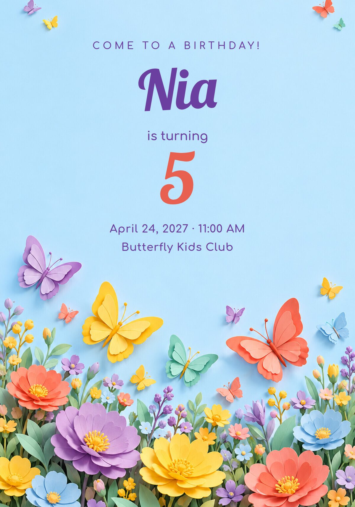 Butterfly Birthday Invitation