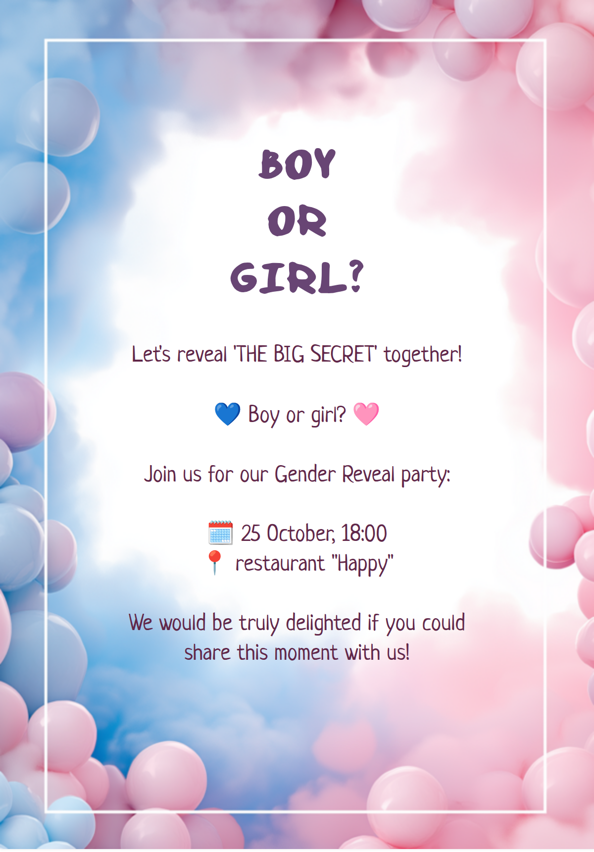 Blue and pink balloons