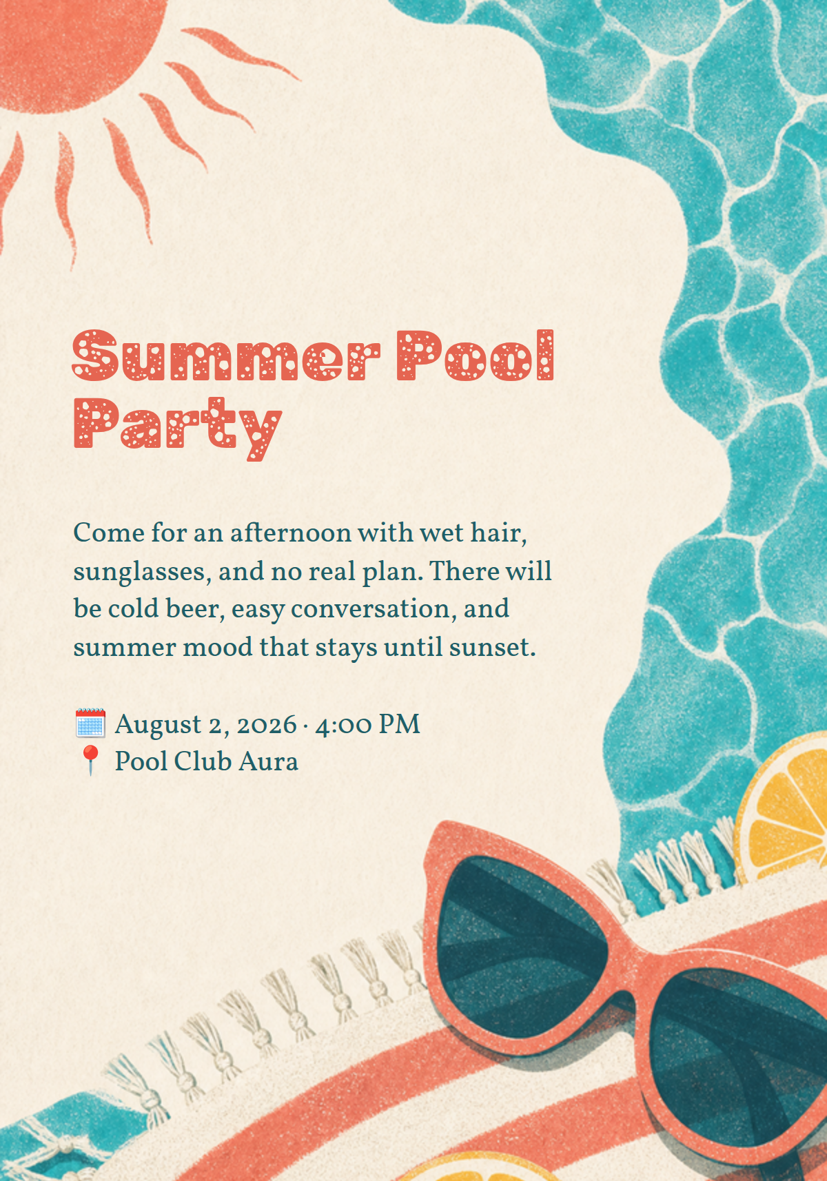 Pool party poster