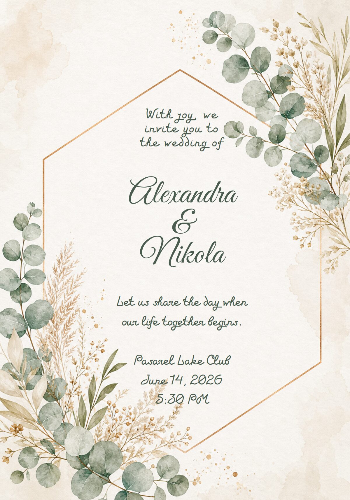 Eucalyptus Wedding Invitation