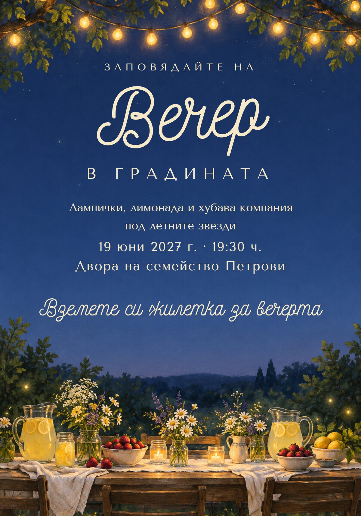 Покана за градинско парти