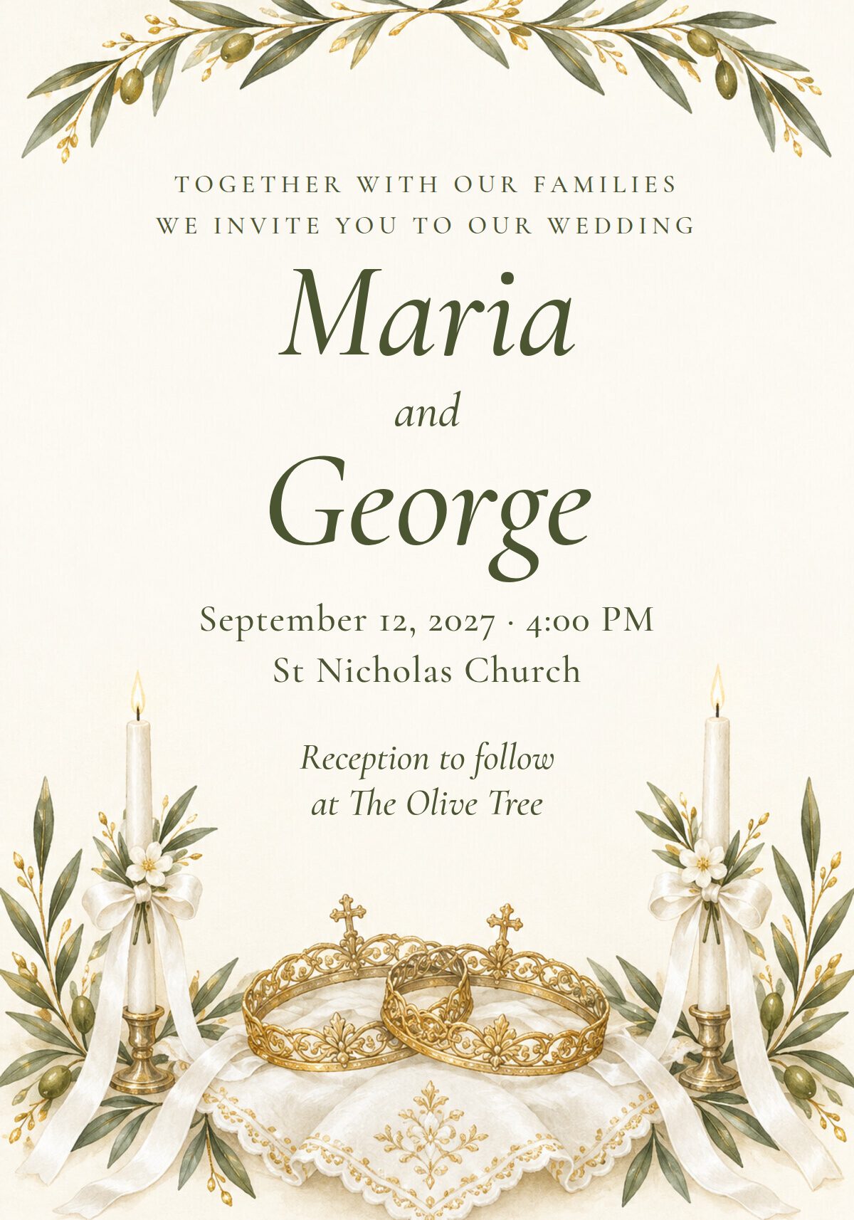 Orthodox Church Wedding Invitation