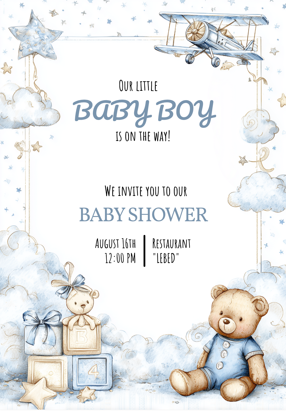 Teddy bear and plane