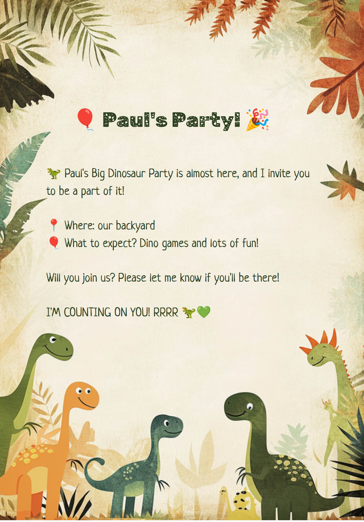 Dinosaur party