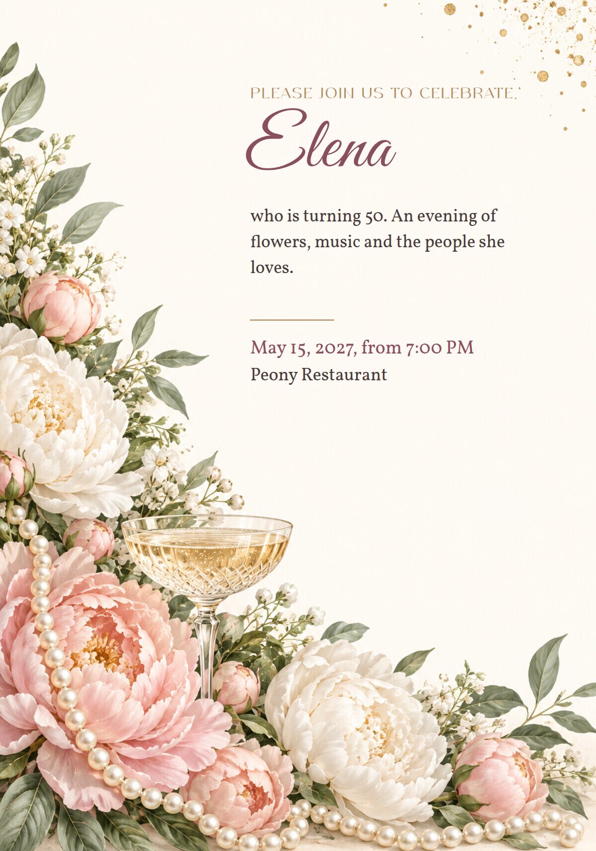 Milestone Birthday Invitation for Her
