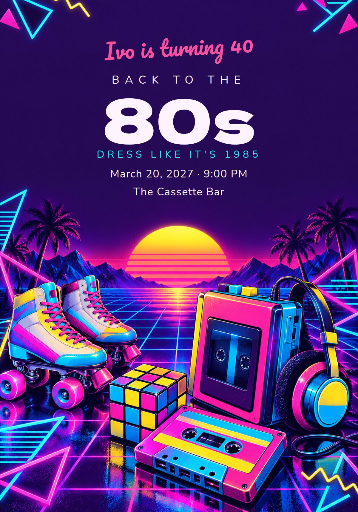 80s Birthday Party Invitation