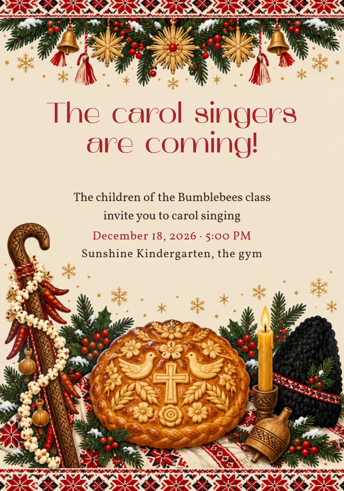 Bulgarian Carol Singers Invitation