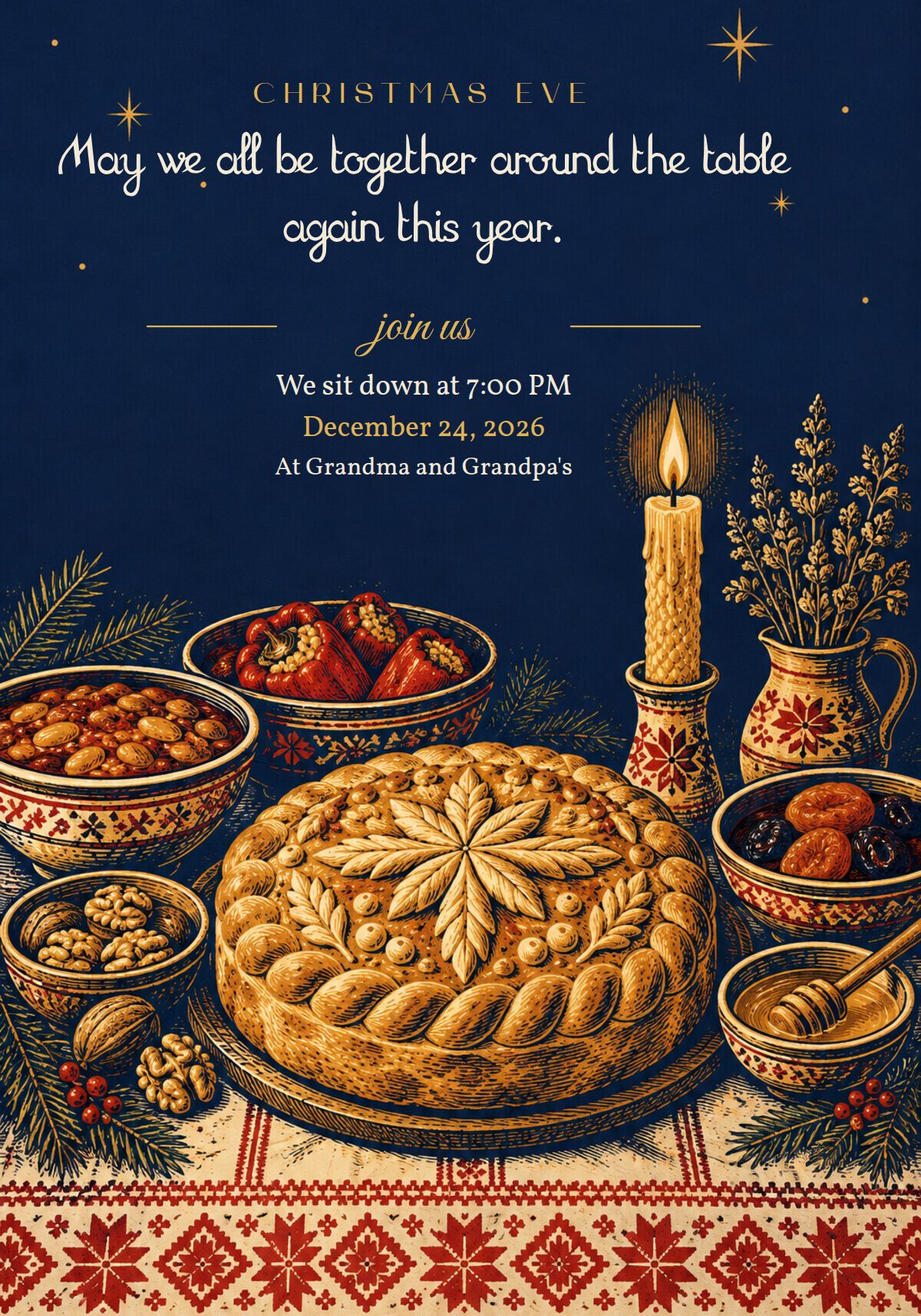 Christmas Eve Dinner Invitation