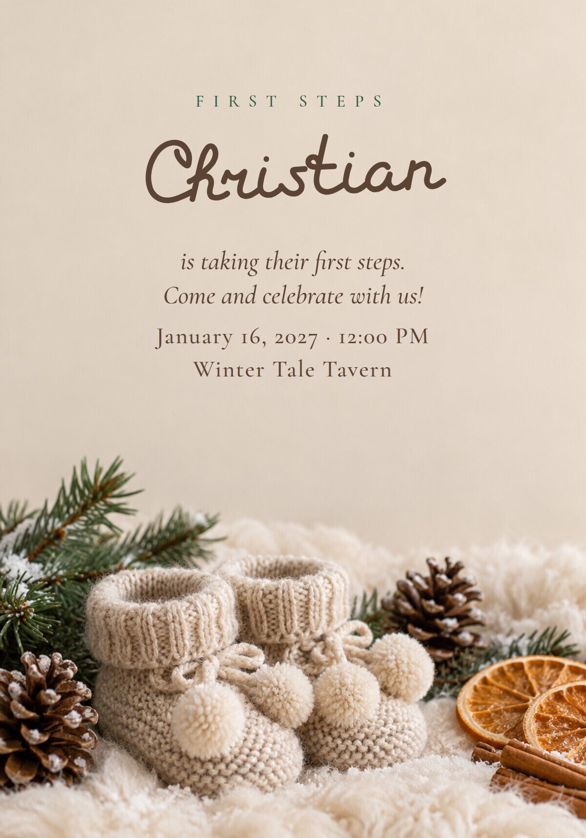 Winter First Steps Invitation