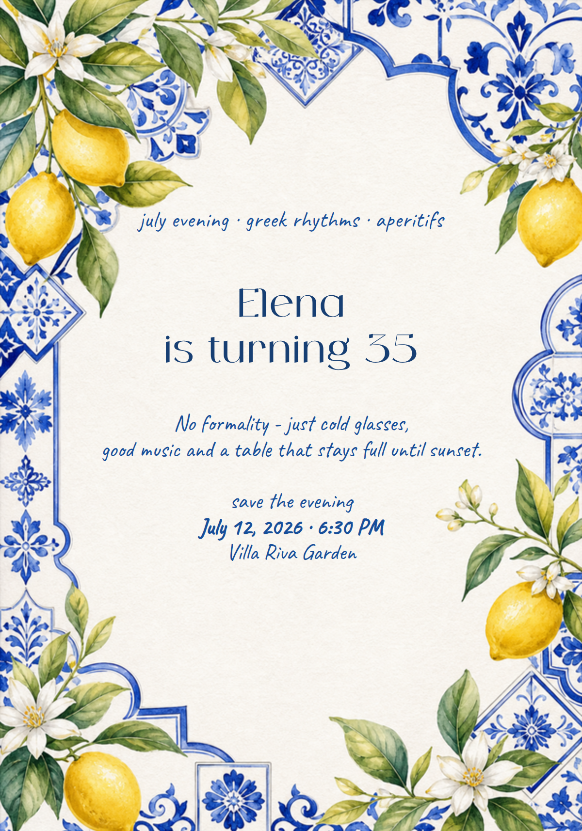Summer evening birthday