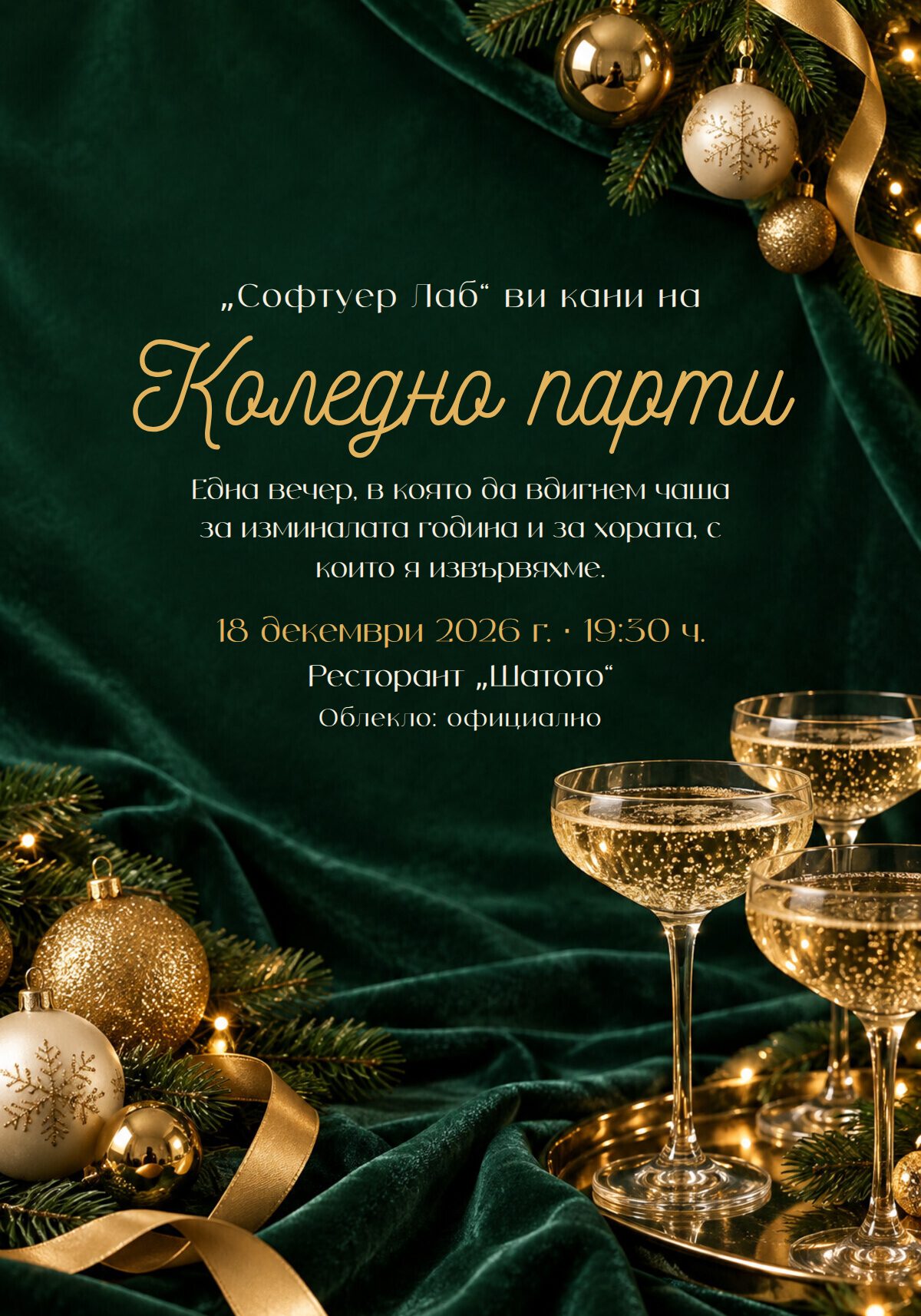 Покана за фирмено коледно парти