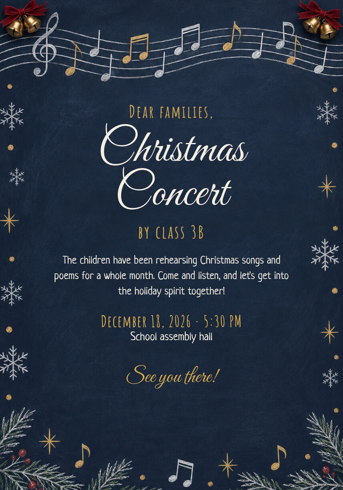 School Christmas Concert Invitation