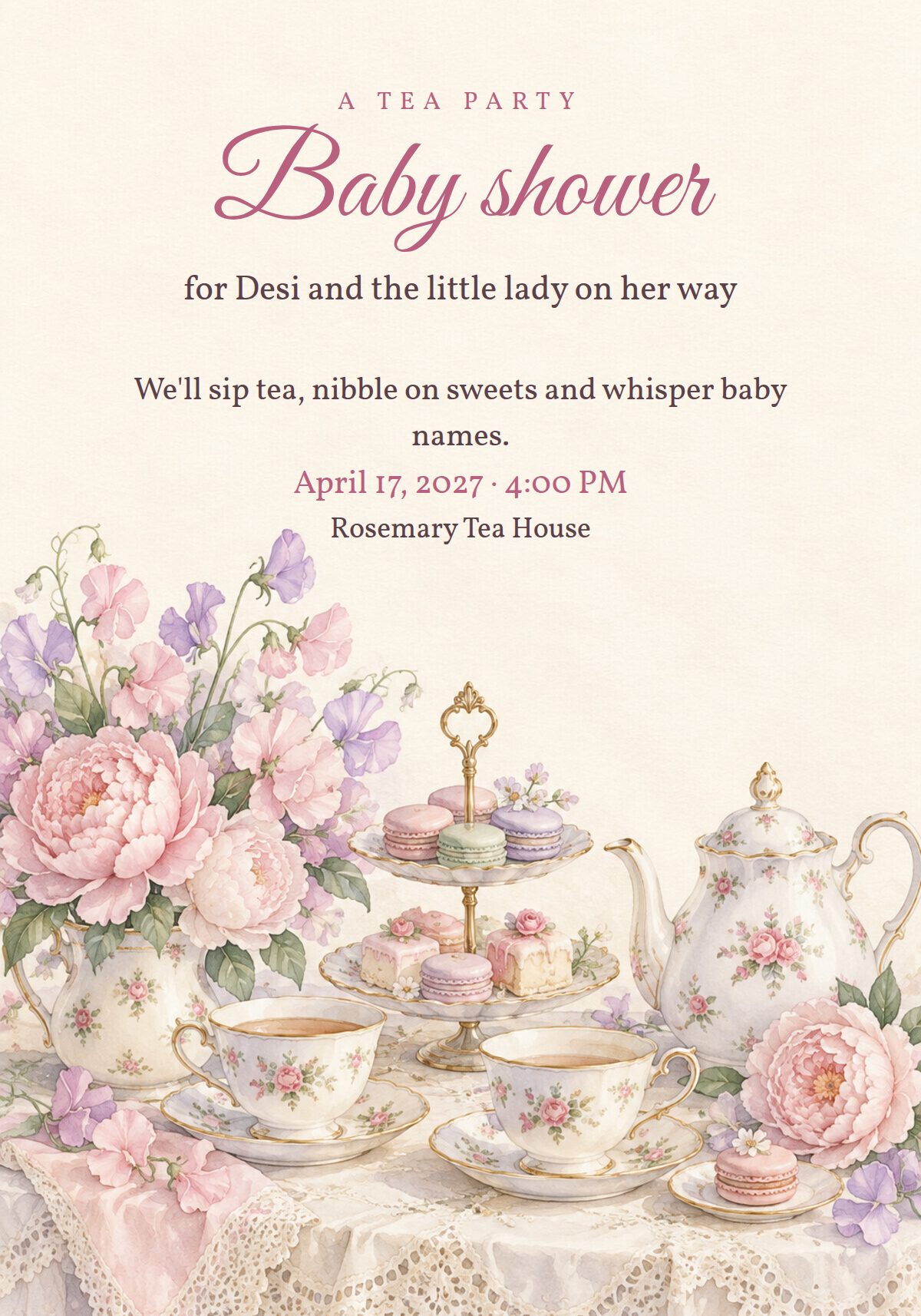 Baby Girl Shower Invitation