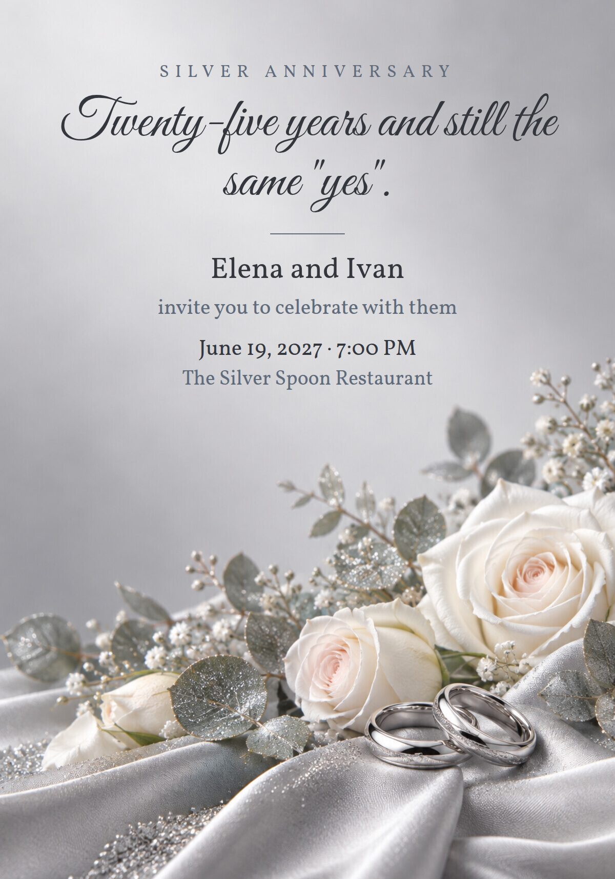 25th Wedding Anniversary Invitation