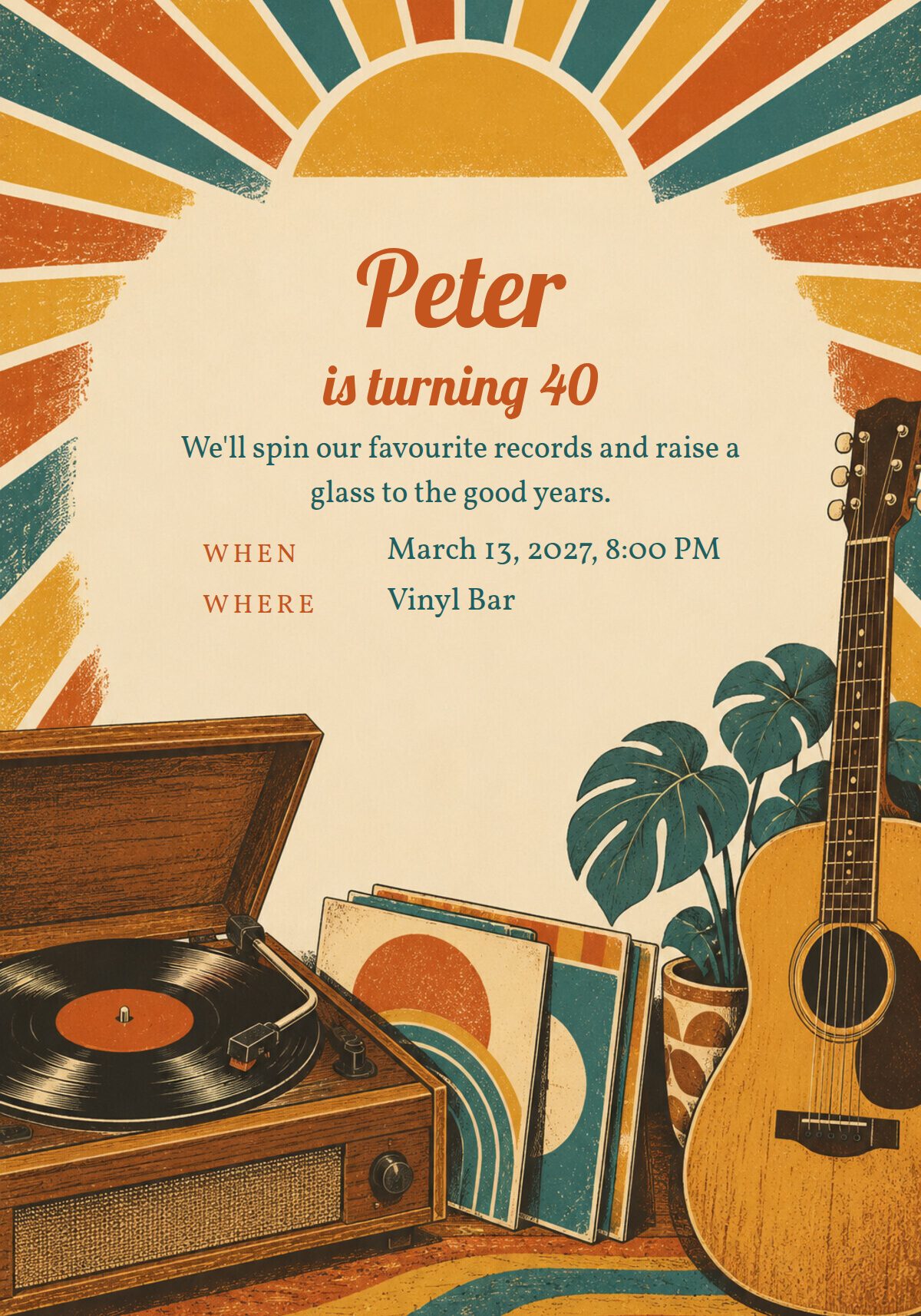 40th Birthday Invitation for Him