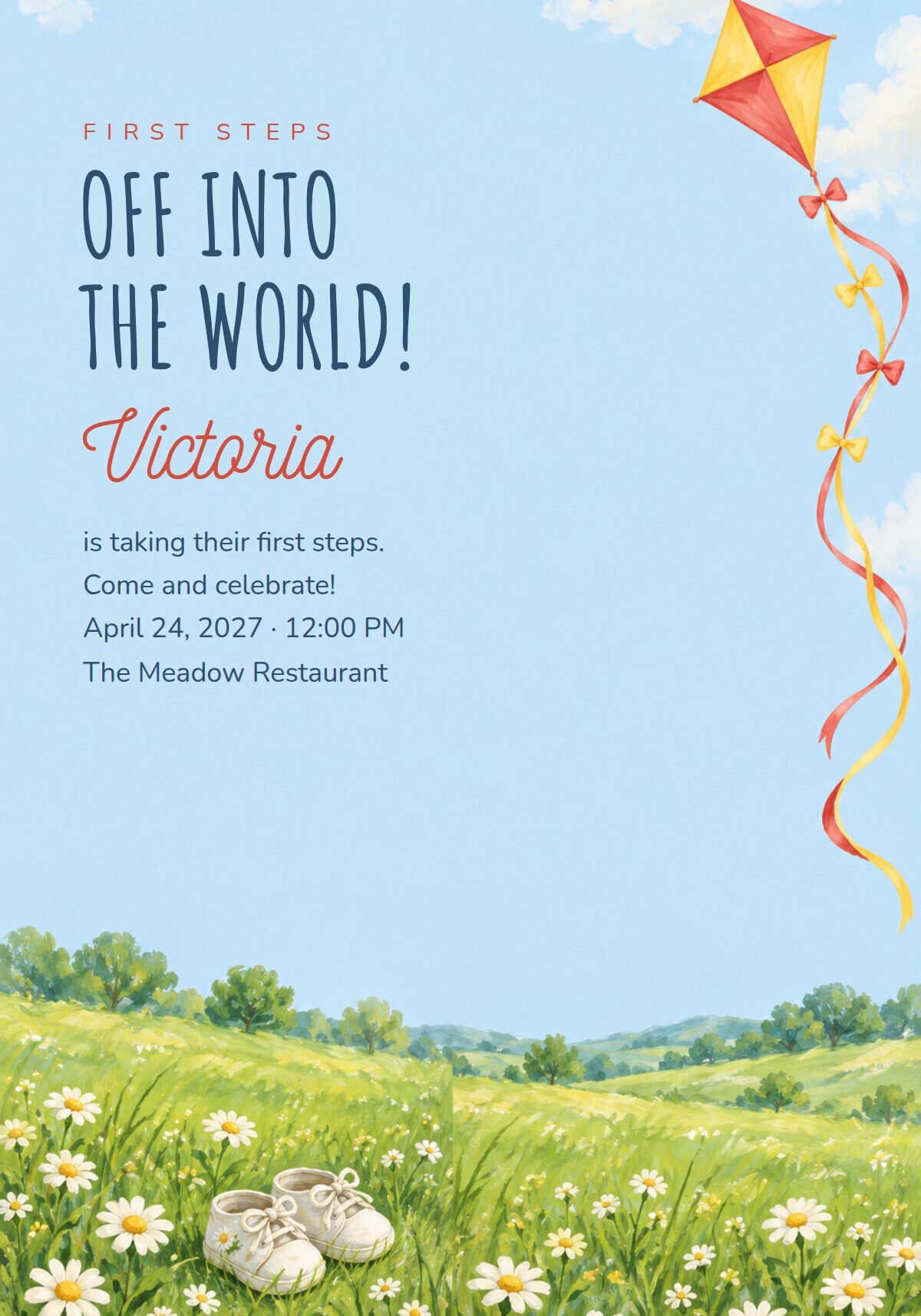Spring First Steps Invitation