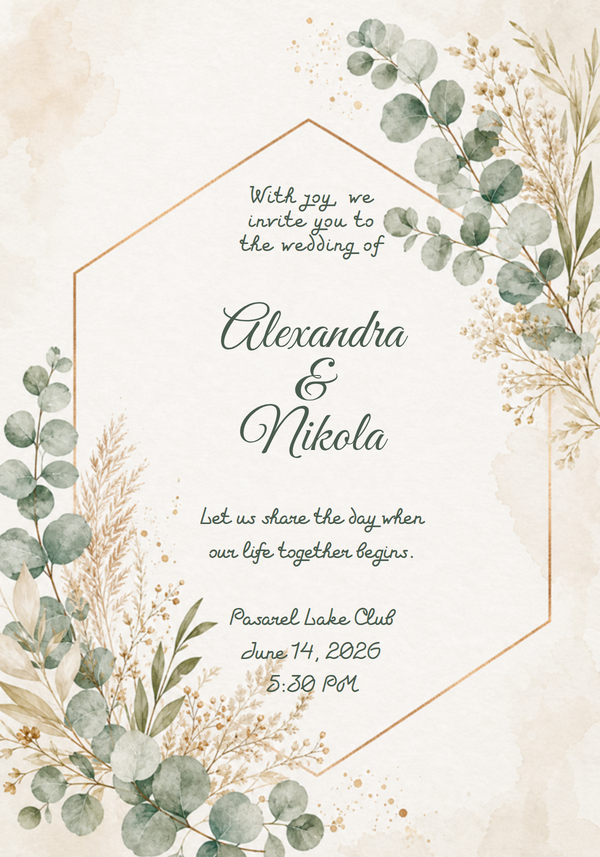 Eucalyptus Wedding Invitation