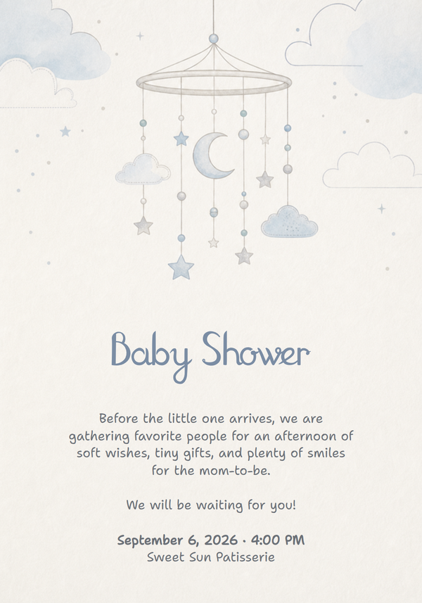 Baby Shower Invitation with Mobile