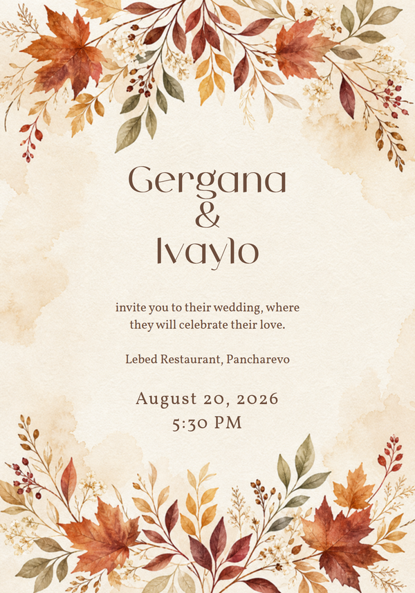 Autumn Leaves Wedding Invitation