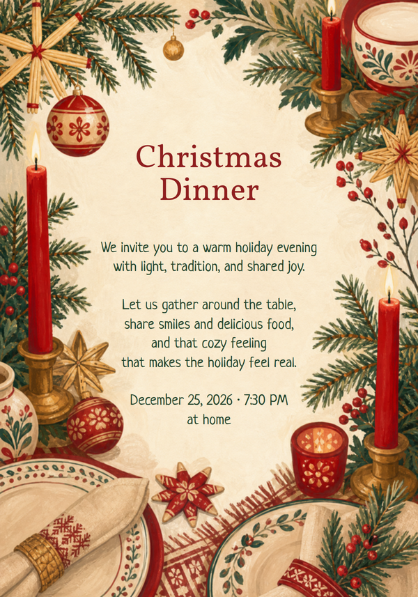 Christmas Dinner Invitation Template