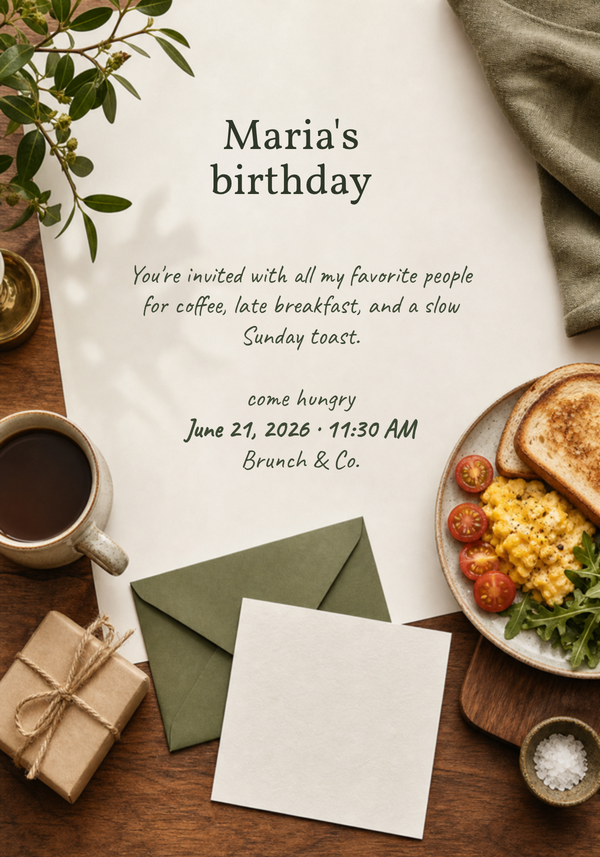 Birthday Brunch Invitation