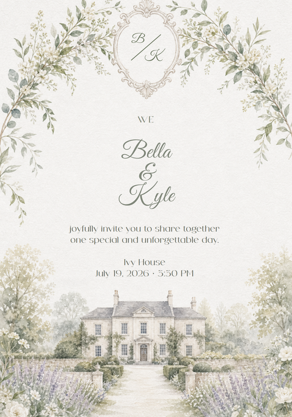 Classic Estate Wedding Invitation