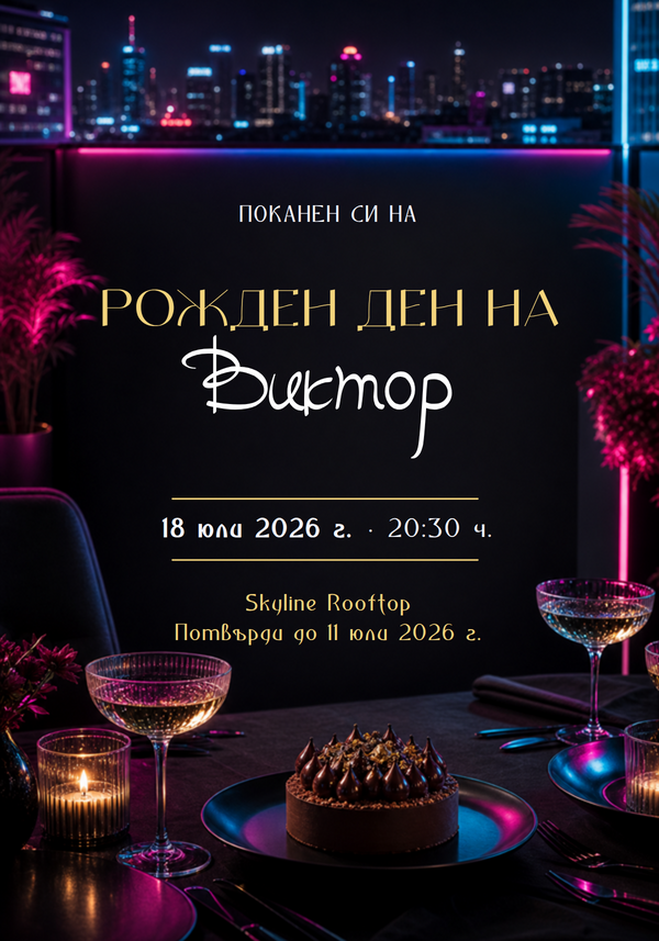 Луксозна покана за рожден ден на покрив